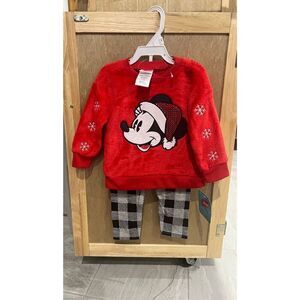 Disney Minnie Mouse Christmas Baby Girl Set Size 12 Month NEW